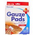 PURE-AID GAUZE PADS 4 X 4 8CT